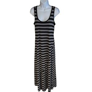 Derek Heart | Black and White Striped Maxi Dress Sz L GUC